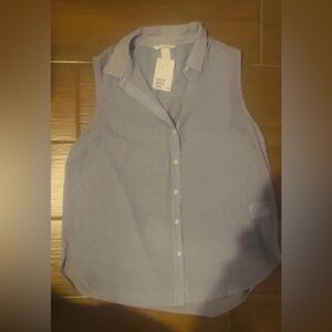 H&M Navy and White Striped Shirt